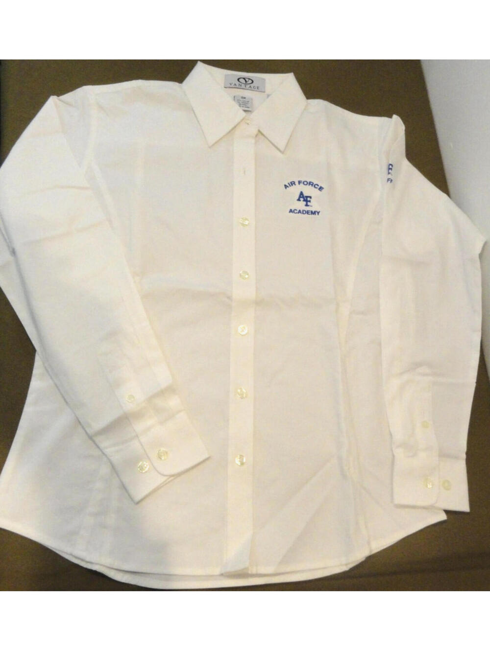 NEW AIR FORCE ACADEMY USAFA STAFF EMBROIDERED LONG SLEEVE BLUE SHIRT WOMEN SMALL
